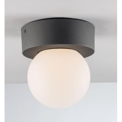 PLAFONIERA A SFERA 15 CM DA ESTERNO IP54 IN ALLUMINIO ANTRACITE LAMPADINA ATTACCO E27 DESIGN MODERNO