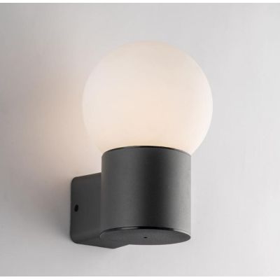 APPLIQUE A SFERA 15 CM DA ESTERNO IP54 IN ALLUMINIO ANTRACITE LAMPADINA ATTACCO E27 DESIGN MODERNO