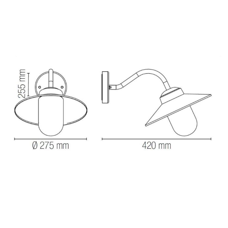 ASSISI APPLIQUE DA ESTERNO IP44 BIANCO, NERO E BRONZO CON PIATTINO IN STILE VINTAGE LAMPADINA ATTACCO E27