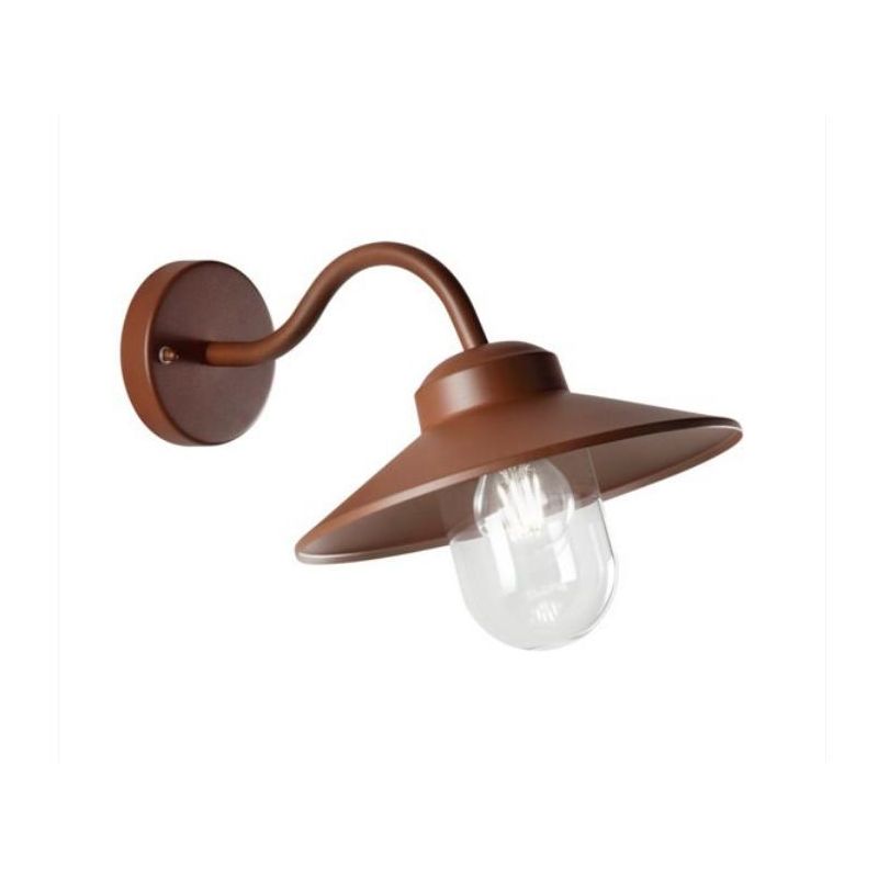 ASSISI APPLIQUE DA ESTERNO IP44 BIANCO, NERO E BRONZO CON PIATTINO IN STILE VINTAGE LAMPADINA ATTACCO E27