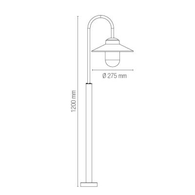 LAMPIONE DA GIARDINO H120 CM IP44 BIANCO, NERO E BRONZO CON PIATTINO IN STILE VINTAGE LAMPADINA ATTACCO E27