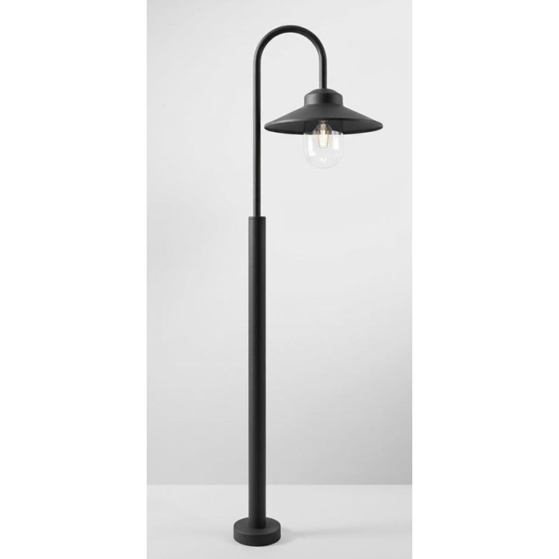 LAMPIONE DA GIARDINO H120 CM IP44 BIANCO, NERO E BRONZO CON PIATTINO IN STILE VINTAGE LAMPADINA ATTACCO E27