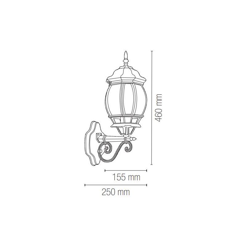 SANTIAGO LAMPADA PARETE PER ESTERNO ALLUMINIO NERO/VERDE CON VETRO TRASPARENTE LAMPADINA ATTACCO E27