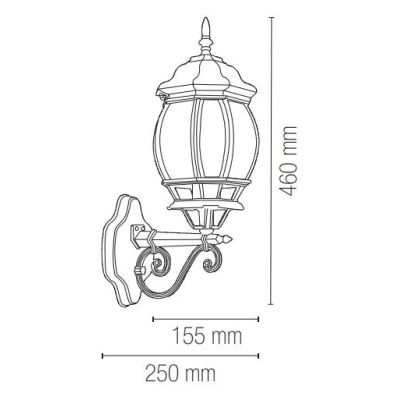 SANTIAGO LAMPADA PARETE PER ESTERNO ALLUMINIO NERO/VERDE CON VETRO TRASPARENTE LAMPADINA ATTACCO E27