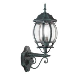 SANTIAGO LAMPADA PARETE PER ESTERNO ALLUMINIO NERO/VERDE CON VETRO TRASPARENTE LAMPADINA ATTACCO E27 2