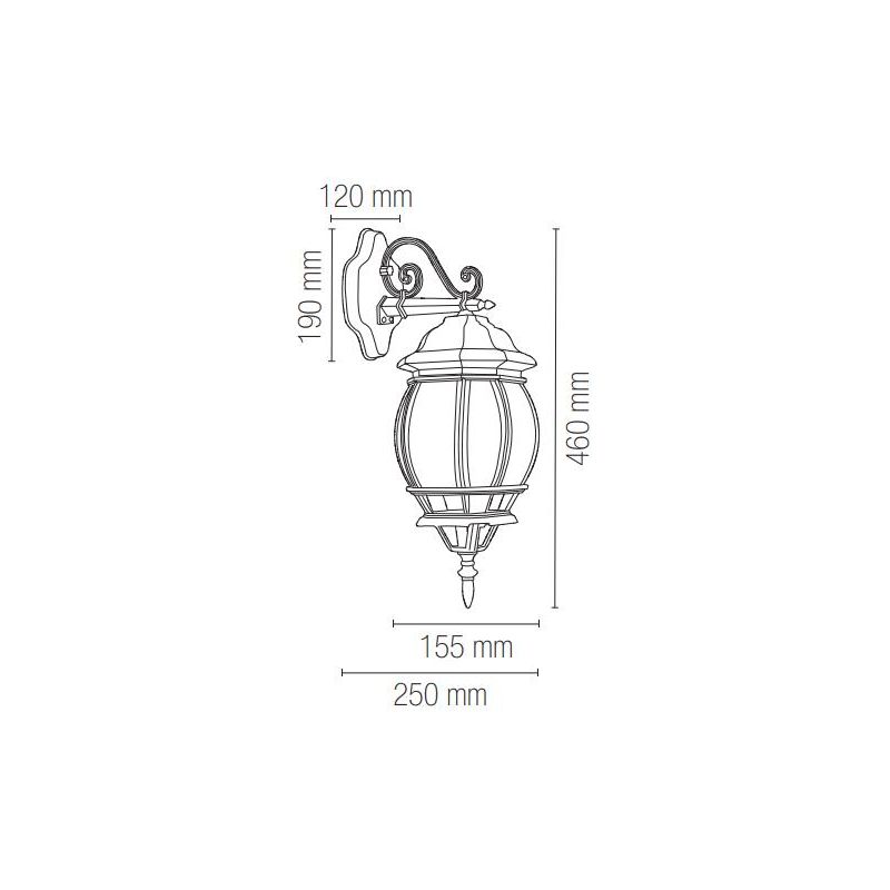 LAMPADA PARETE PER ESTERNO ALLUMINIO NERO/VERDE CON VETRO TRASPARENTE LAMPADINA ATTACCO E27