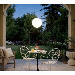 GECO SOSPENSIONE A SFERA BIANCA DA ESTERNO D30 O D40 CM LAMPADINA ATTACCO E27 IP44 DESIGN MODERNO