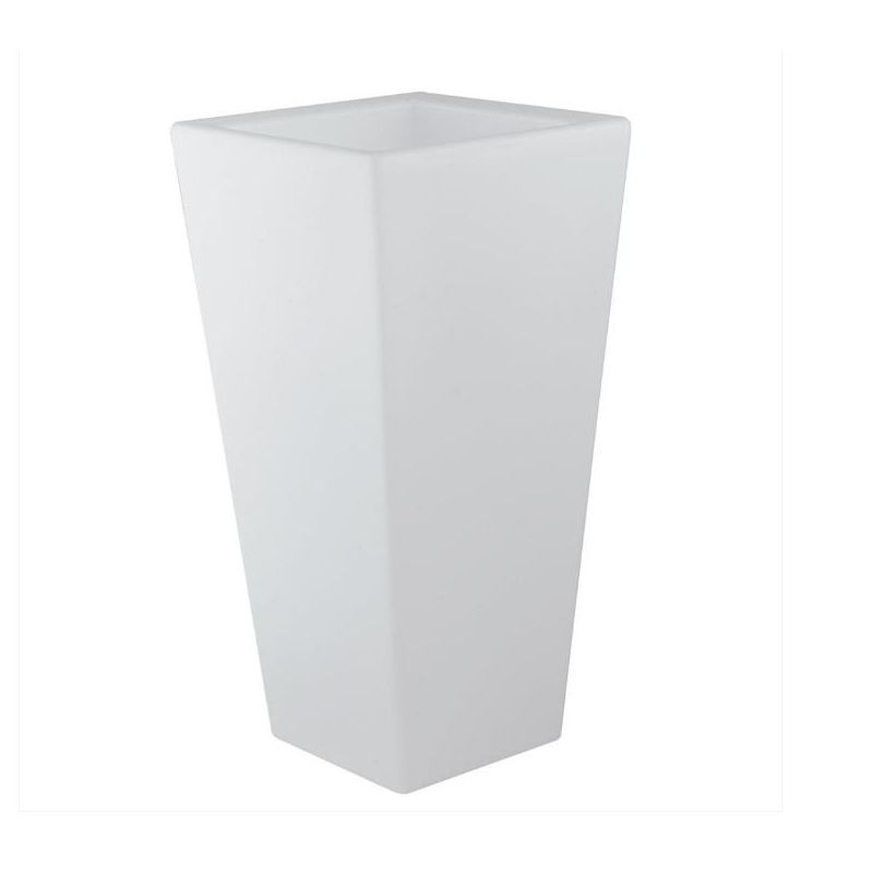 VASO LUMINOSO PER ARREDO GIARDINO SQUADRATO IN 2 MISURE IP65 COLORE BIANCO LAMPADINA ATTACCO E27 IP44 MODERNO