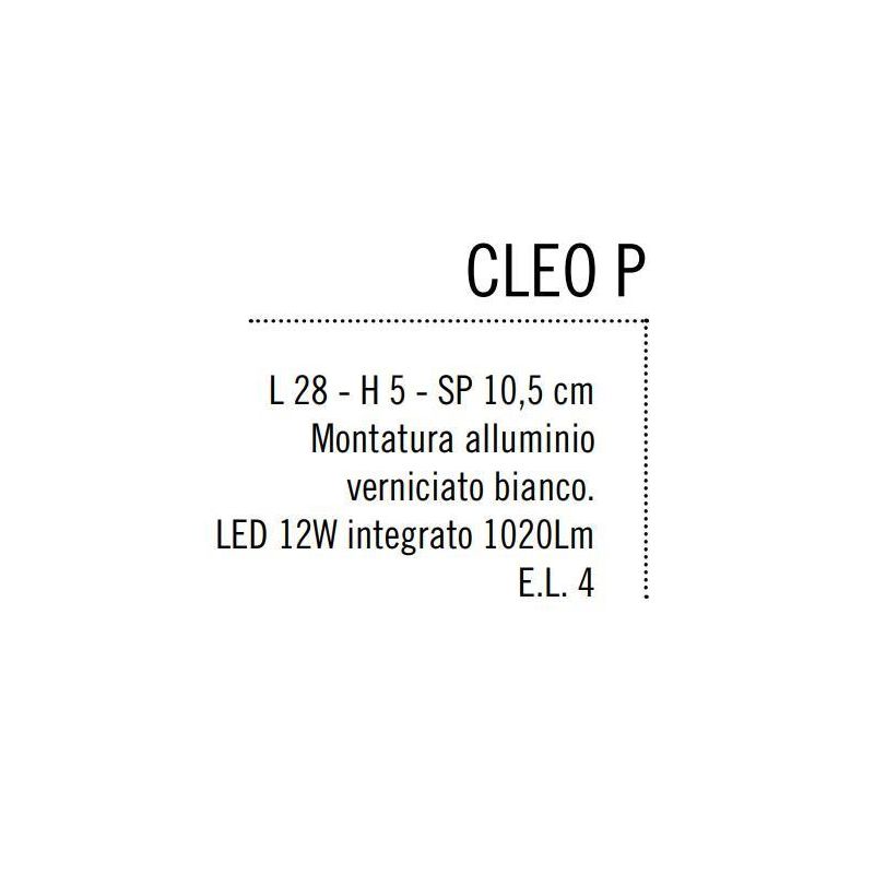 CLEO PICCOLO APPLIQUE IN METALLO BIANCO CON LED DA 12W 1020 LUMEN Illuminando - Cristalensi Shop Online