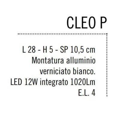 CLEO PICCOLO APPLIQUE IN METALLO BIANCO CON LED DA 12W 1020 LUMEN Illuminando - Cristalensi Shop Online