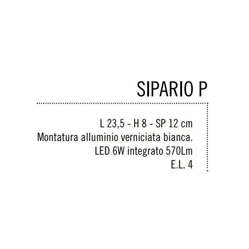 SIPARIO PICCOLO APPLIQUE METALLO BIANCO CON LED INTEGRATO DA 6W DI ILLUMINANDO Illuminando - Cristalensi Shop Online