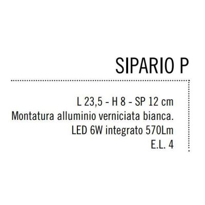 SIPARIO PICCOLO APPLIQUE METALLO BIANCO CON LED INTEGRATO DA 6W DI ILLUMINANDO Illuminando - Cristalensi Shop Online