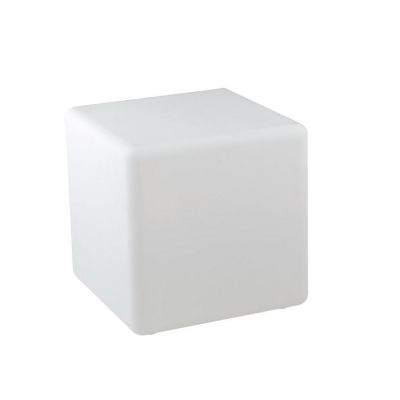 LAMPADA DA TERRA QUADRATA LUMINOSA BIANCA DA GIARDINO 3 MISURE IP65 LAMPADINA ATTACCO E27 DESIGN MODERNO