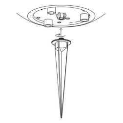 PICCHETTO IN ALLUMINIO NERO PER LAMPADE DA GIARDINO FAN EUROPE 2