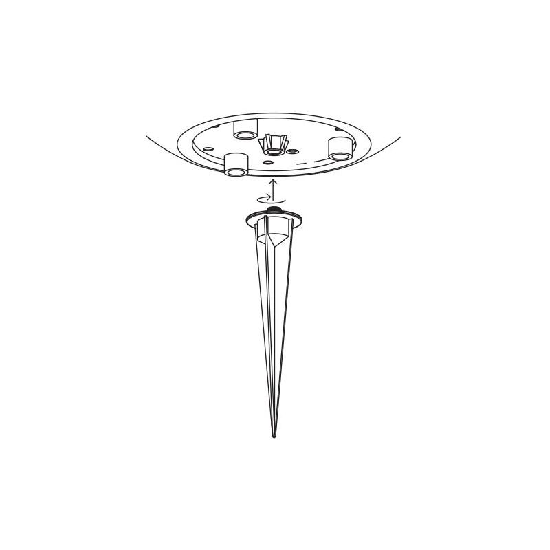 PICCHETTO IN ALLUMINIO NERO PER LAMPADE DA GIARDINO FAN EUROPE