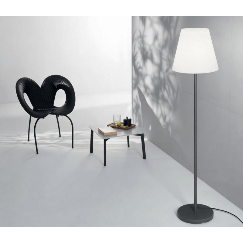 PIANTANA DA ESTERNO H 150 CM IP65 METALLO ANTRACITE CON PARALUME BIANCO LAMPADINA ATTACCO E27