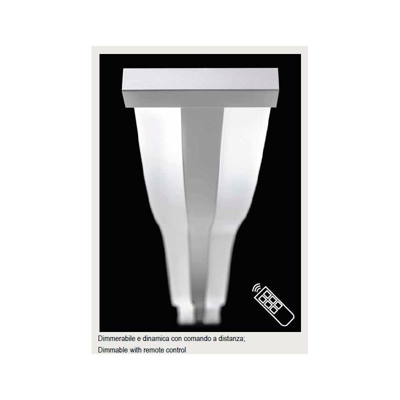ONDA SOSPENSIONE LAMPADARIO ONDULATO BIANCO RETTANGOLARE LED DIMMERABILE MODERNA PROMOINGROSS - Cristalensi Shop Online