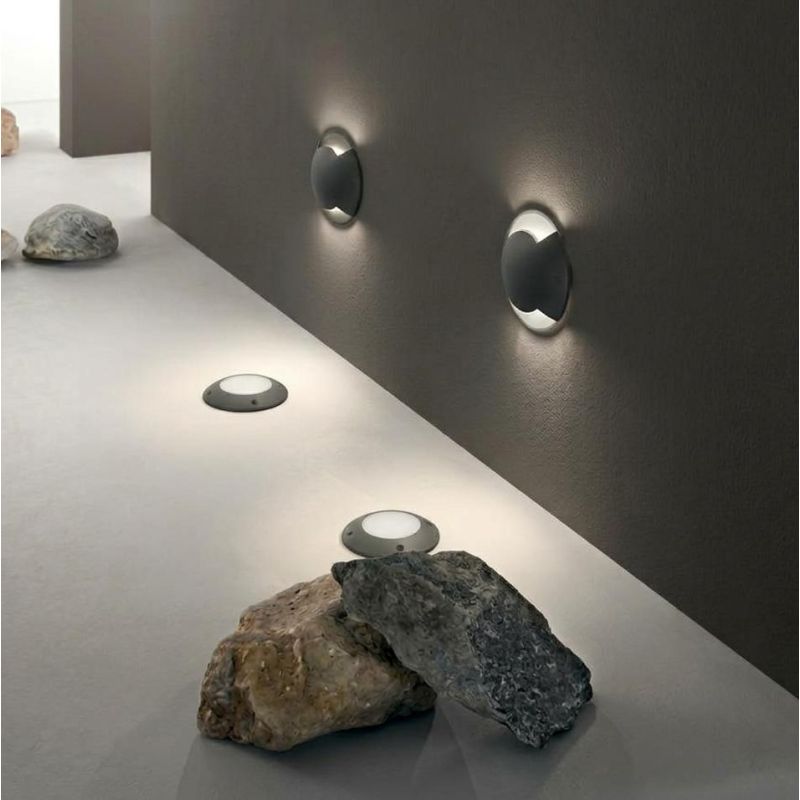 FARETTO CARRABILE DA INCASSO ROTONDO LUCE DIRETTA IP65 IN ALLUMINIO ANTRACITE LED 12W LUCE CCT 3000K-4000K