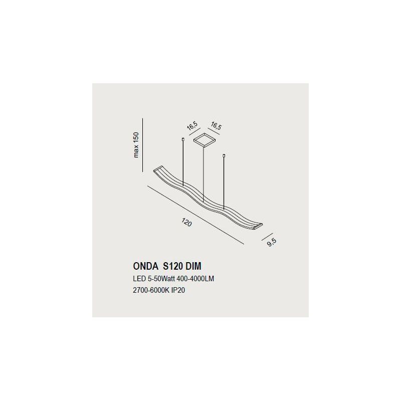 ONDA SOSPENSIONE LAMPADARIO ONDULATO BIANCO RETTANGOLARE LED DIMMERABILE MODERNA PROMOINGROSS - Cristalensi Shop Online