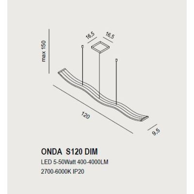 ONDA SOSPENSIONE LAMPADARIO ONDULATO BIANCO RETTANGOLARE LED DIMMERABILE MODERNA PROMOINGROSS - Cristalensi Shop Online