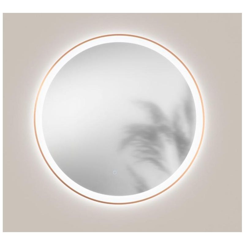 ORONERO LAMPADA SPECCHIO D80 CM LED 20W LUCE DIMMERABILE TOUCH IP44 CCT 3000K-4000K-6500K NERO E ORO