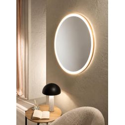 ORONERO LAMPADA SPECCHIO D80 CM LED 20W LUCE DIMMERABILE TOUCH IP44 CCT 3000K-4000K-6500K NERO E ORO 2