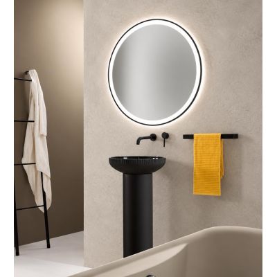 ORONERO LAMPADA SPECCHIO D80 CM LED 20W LUCE DIMMERABILE TOUCH IP44 CCT 3000K-4000K-6500K NERO E ORO