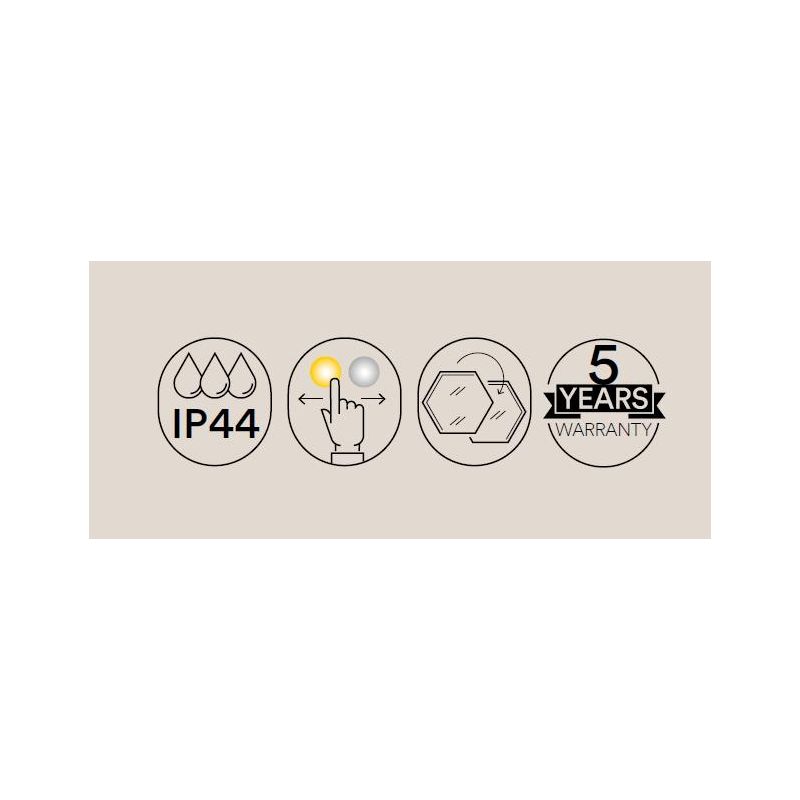 SPECCHIO ESAGONALE 2 MISURE LED INTEGRATO 6W-8W CON INTERRUTTORE CCT LUCE 3000K-4000K IP44