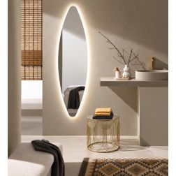 REM SPECCHIO OVALE 160X45 CM LED INTEGRATO DA 17,5W LUCE CCT 3000K-4000K IP44