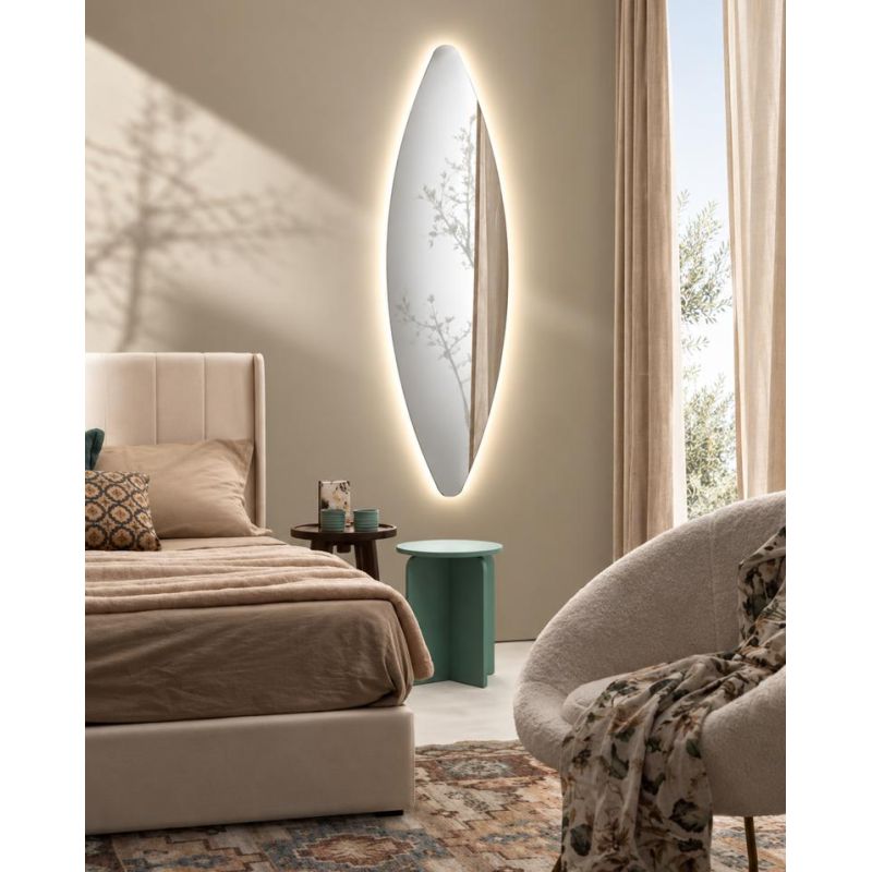 REM SPECCHIO OVALE 160X45 CM LED INTEGRATO DA 17,5W LUCE CCT 3000K-4000K IP44