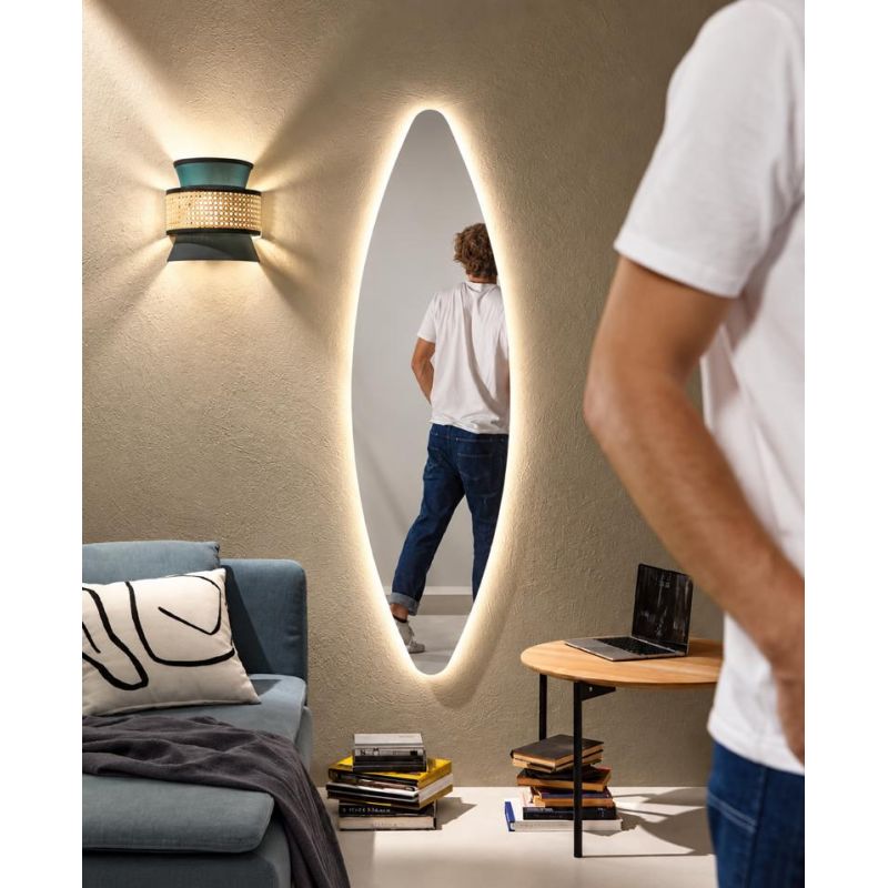 REM SPECCHIO OVALE 160X45 CM LED INTEGRATO DA 17,5W LUCE CCT 3000K-4000K IP44