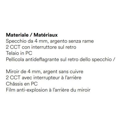 REM SPECCHIO OVALE 160X45 CM LED INTEGRATO DA 17,5W LUCE CCT 3000K-4000K IP44
