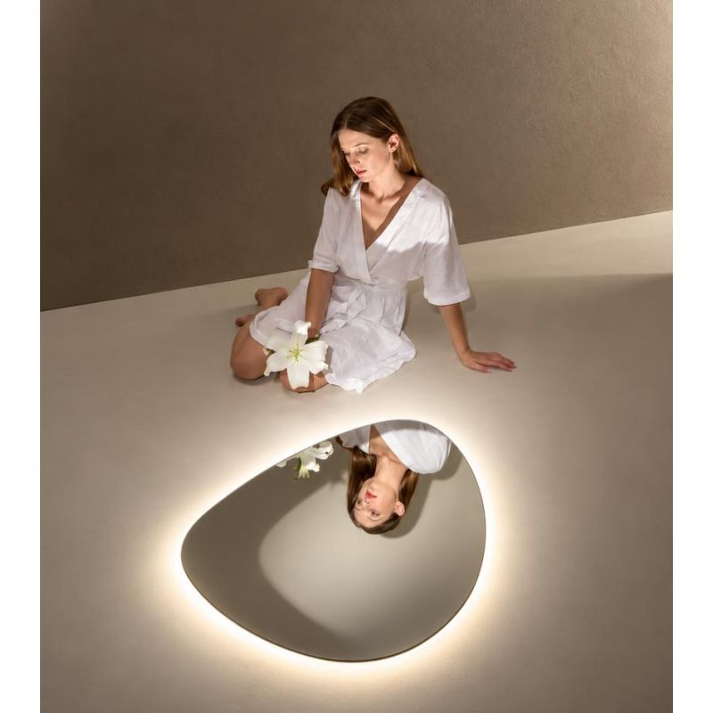 SPECCHIO A GOCCIA CON LED INTEGRATO DA 16,5W LUCE CCT 3000K-4000K IP44 DESIGN MODERNO