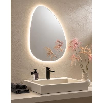 SPECCHIO A GOCCIA CON LED INTEGRATO DA 16,5W LUCE CCT 3000K-4000K IP44 DESIGN MODERNO