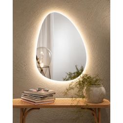 SPECCHIO A GOCCIA CON LED INTEGRATO DA 16,5W LUCE CCT 3000K-4000K IP44 DESIGN MODERNO