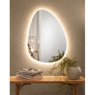 SPECCHIO A GOCCIA CON LED INTEGRATO DA 16,5W LUCE CCT 3000K-4000K IP44 DESIGN MODERNO