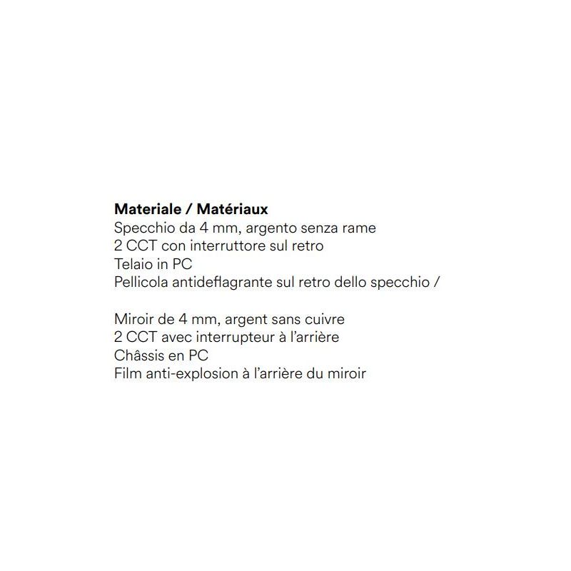 SPECCHIO A GOCCIA CON LED INTEGRATO DA 16,5W LUCE CCT 3000K-4000K IP44 DESIGN MODERNO