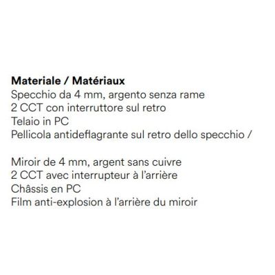 SPECCHIO A GOCCIA CON LED INTEGRATO DA 16,5W LUCE CCT 3000K-4000K IP44 DESIGN MODERNO
