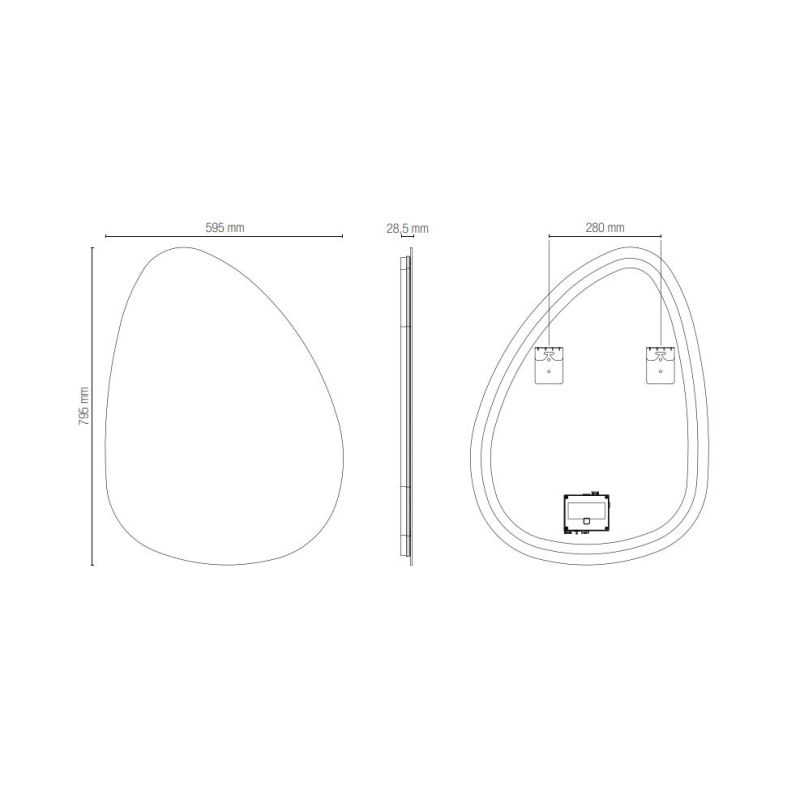 SPECCHIO A GOCCIA CON LED INTEGRATO DA 16,5W LUCE CCT 3000K-4000K IP44 DESIGN MODERNO