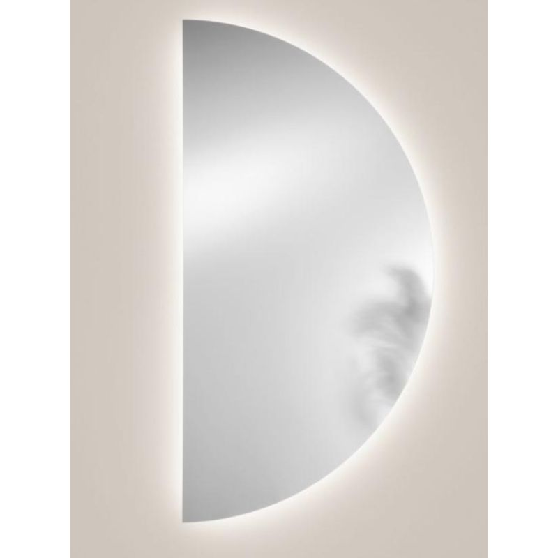 LAMPADA SPECCHIO A SEMICERCHIO 70X140 CM LED INTEGRATO 18W LUCE CCT 3000K-4000K IP44 DESIGN MODERNO