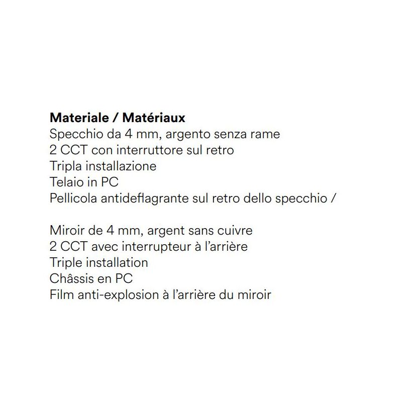 LAMPADA SPECCHIO ORIGINALE IN 2 MISURE LED INTEGRATO LUCE CCT 3000K-4000K IP44 DESIGN MODERNO
