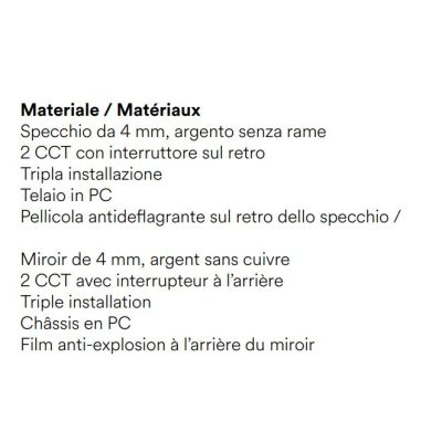 LAMPADA SPECCHIO ORIGINALE IN 2 MISURE LED INTEGRATO LUCE CCT 3000K-4000K IP44 DESIGN MODERNO
