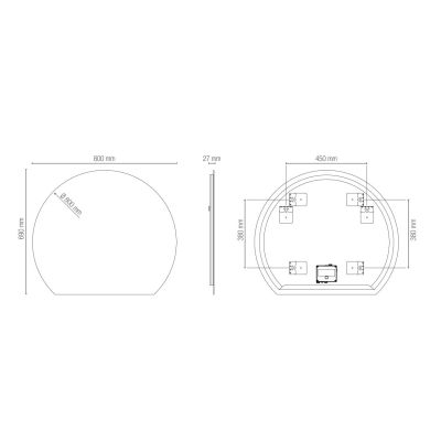 LAMPADA SPECCHIO ORIGINALE IN 2 MISURE LED INTEGRATO LUCE CCT 3000K-4000K IP44 DESIGN MODERNO