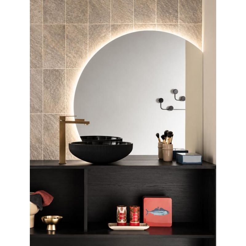 LAMPADA SPECCHIO TONDO CON 2 TAGLI LED INTEGRATO LUCE CCT 3000K-4000K IP44 IN 2 MISURE DESIGN MODERNO