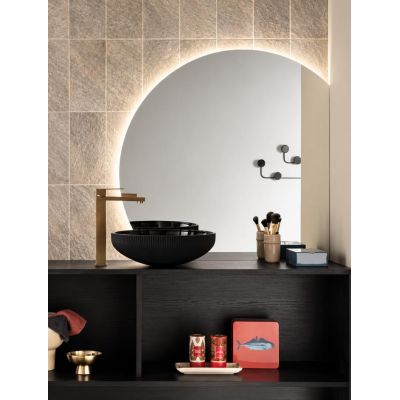 LAMPADA SPECCHIO TONDO CON 2 TAGLI LED INTEGRATO LUCE CCT 3000K-4000K IP44 IN 2 MISURE DESIGN MODERNO