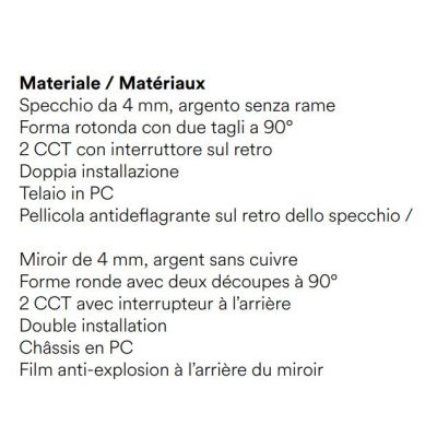LAMPADA SPECCHIO TONDO CON 2 TAGLI LED INTEGRATO LUCE CCT 3000K-4000K IP44 IN 2 MISURE DESIGN MODERNO