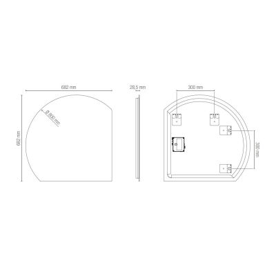 LAMPADA SPECCHIO TONDO CON 2 TAGLI LED INTEGRATO LUCE CCT 3000K-4000K IP44 IN 2 MISURE DESIGN MODERNO