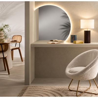 LAMPADA SPECCHIO TONDO CON 2 TAGLI LED INTEGRATO LUCE CCT 3000K-4000K IP44 IN 2 MISURE DESIGN MODERNO