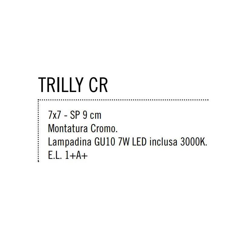 TRILLY FARETTO A LED QUADRATO DA SOFFITTO ATTACCO GU10 7W LUCE 3000K IN METALLO CROMO O BIANCO Illuminando - Cristalensi Shop On