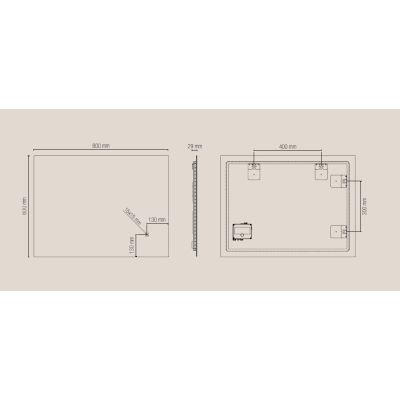 LAMPADA SPECCHIO 4 MISURE RETTANGOLARE A LED LUCE DIMMERABILE TOUCH IP44 CCT 3000K-4000K-6500K
